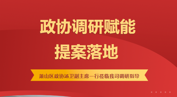 政协调研赋能提案落地 | 萧山区政协汤卫副主席一行莅临我司调研指导
